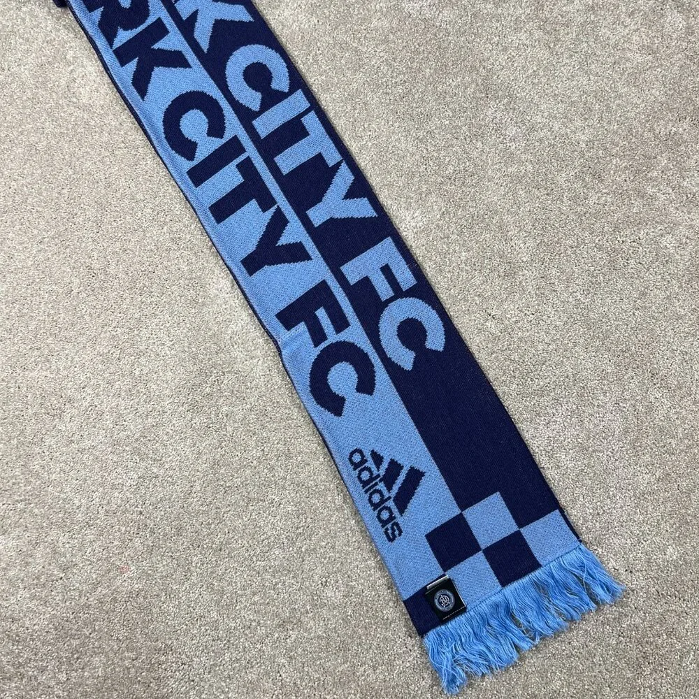 Adidas Unisex OSFA Blue Orange Winter Fringe New York City FC MLS Scarf‎ NWT